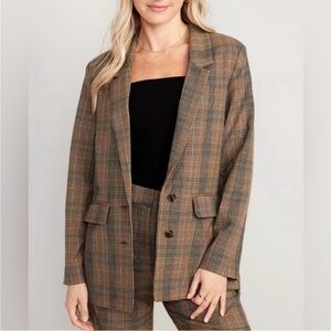 Plaid Brown Women's Blazer